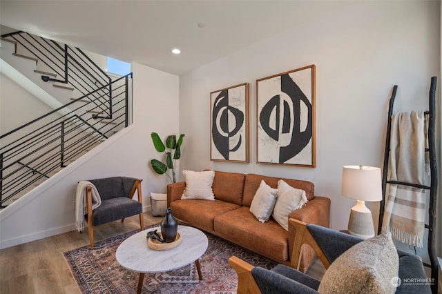 living room featuring hardwood / wood-style floors