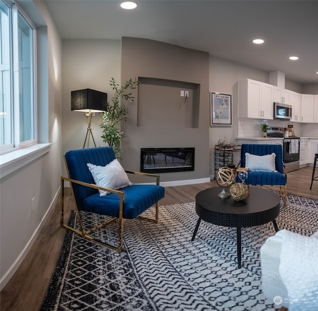 living room featuring wood-type flooring