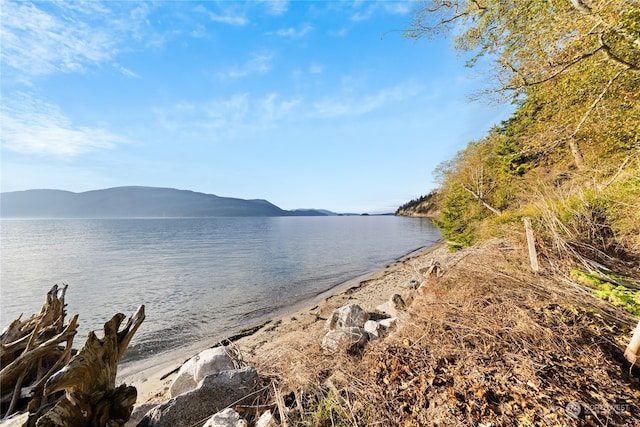 property view of water featuring a mountain view