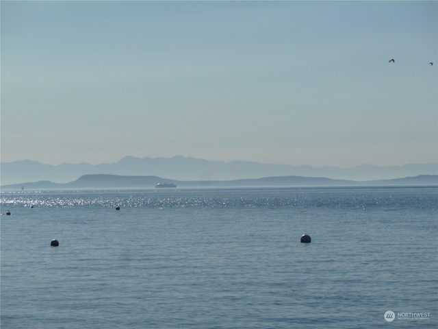 view of water feature with a mountain view