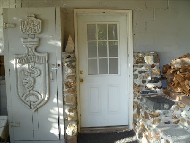 view of doorway to property