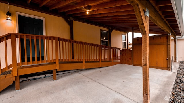 view of patio featuring a carport