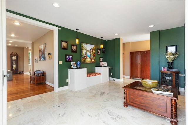 interior space featuring light hardwood / wood-style floors