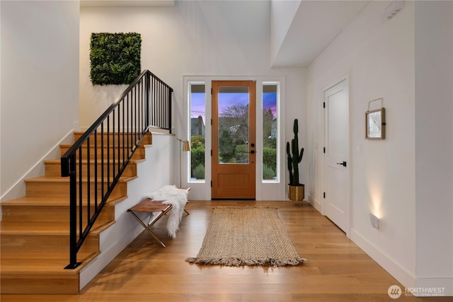 entryway featuring light hardwood / wood-style flooring