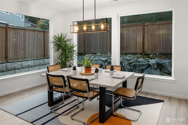 dining room featuring light hardwood / wood-style flooring