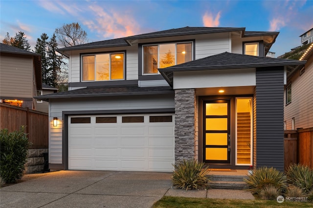 view of front of house featuring a garage