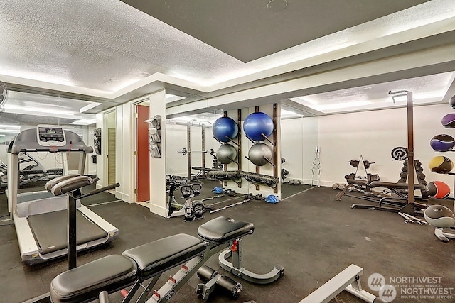 1000 Union St Unit 205, Seattle, WA 98101 - gym with a textured ceiling