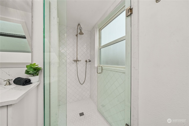 bathroom with walk in shower