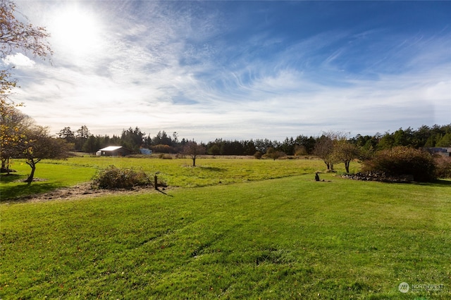 view of yard featuring a rural view