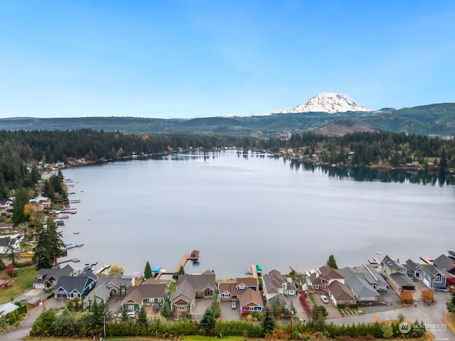 property view of water featuring a mountain view