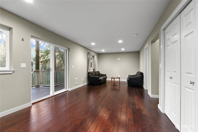 unfurnished room featuring dark hardwood / wood-style floors