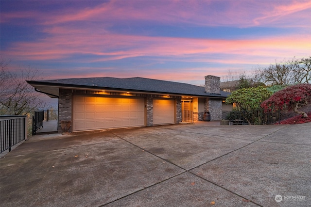 view of front of home featuring a garage