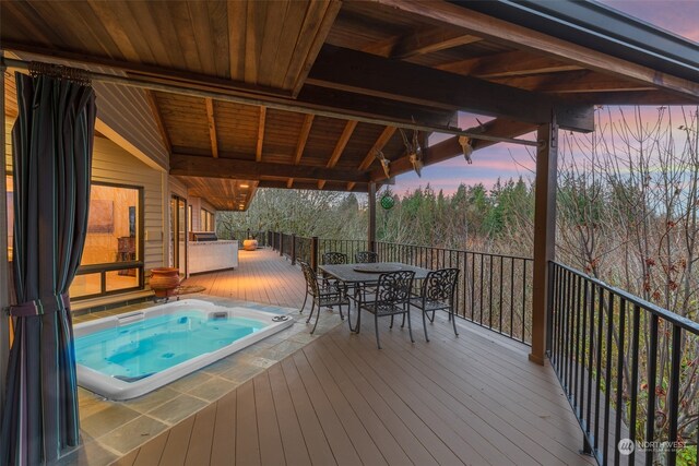 view of deck at dusk