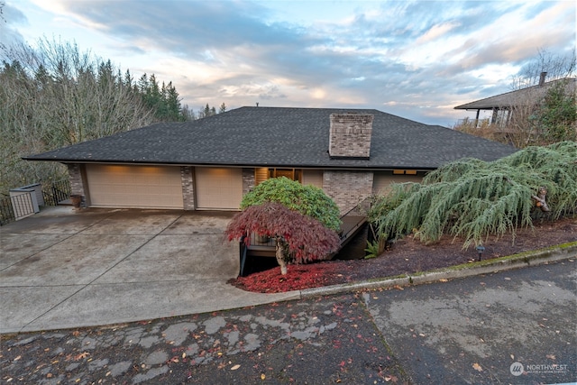 view of front of house featuring a garage