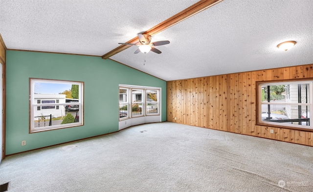 empty room featuring carpet, plenty of natural light, and ceiling fan