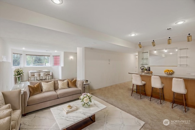 view of carpeted living room