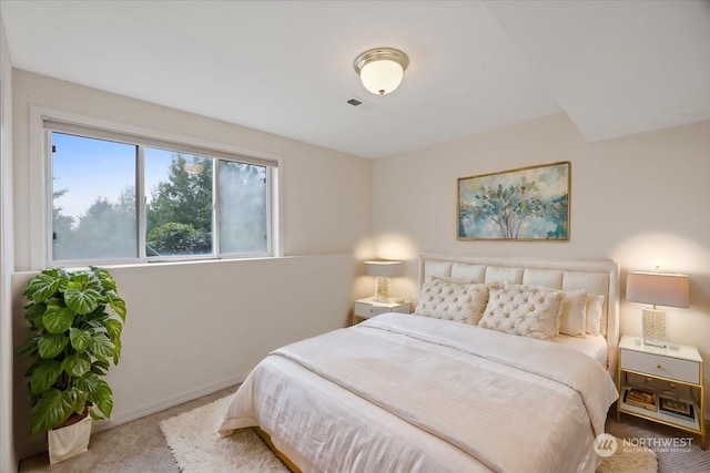 bedroom featuring carpet