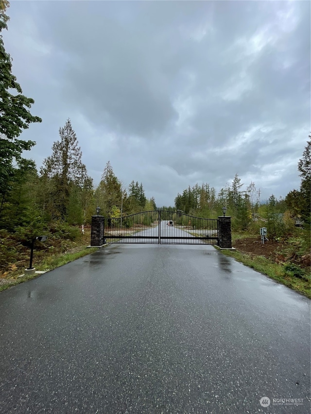 view of road with a gate