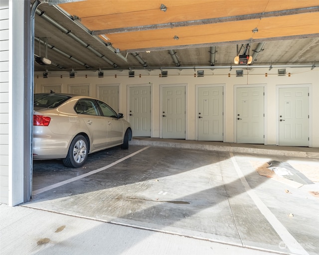 garage featuring a garage door opener