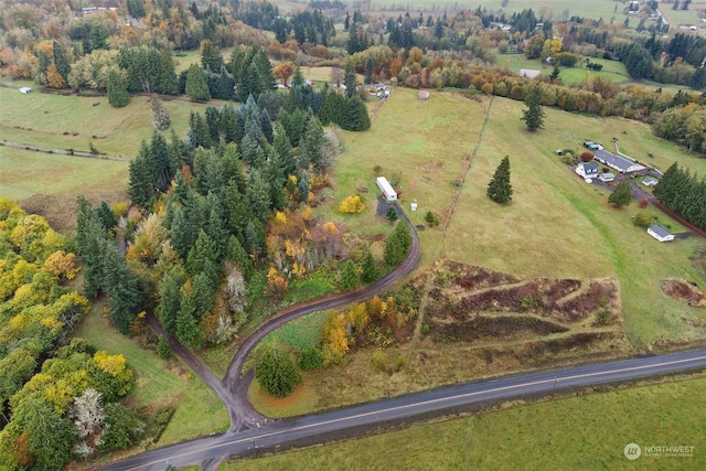 bird's eye view with a rural view