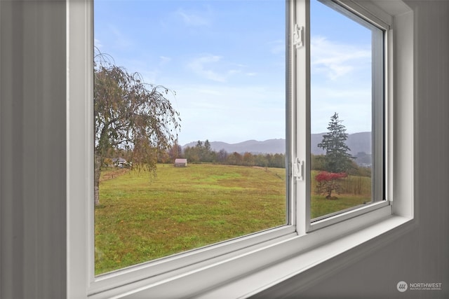 room details with a mountain view