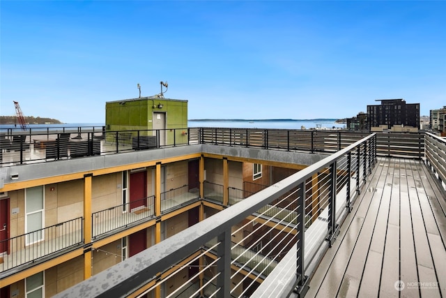 balcony with a water view