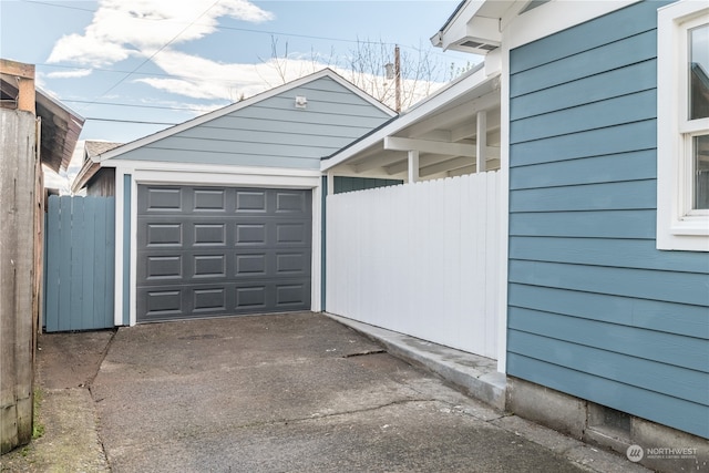 view of garage