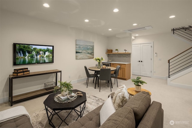 view of carpeted living room