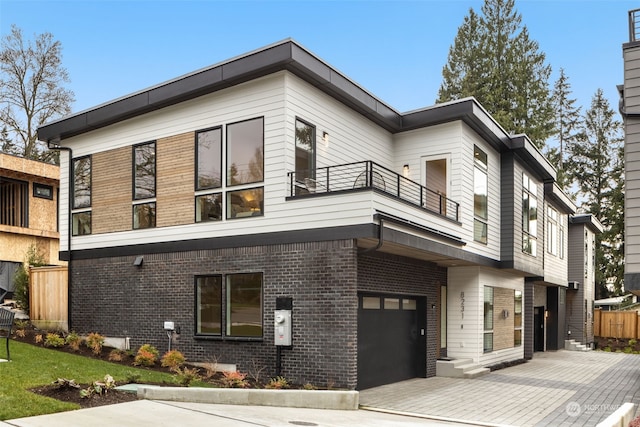 view of property exterior with a garage