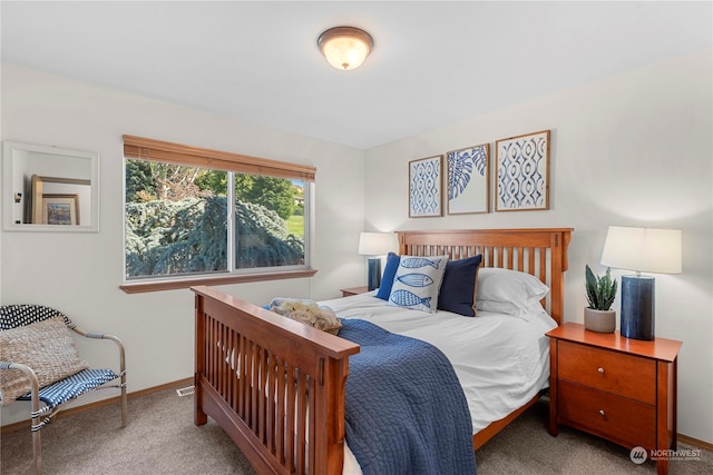 bedroom featuring carpet