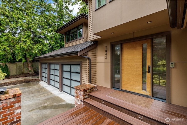 7842 NE 10th St, Medina, WA 98039 - wooden deck with a garage