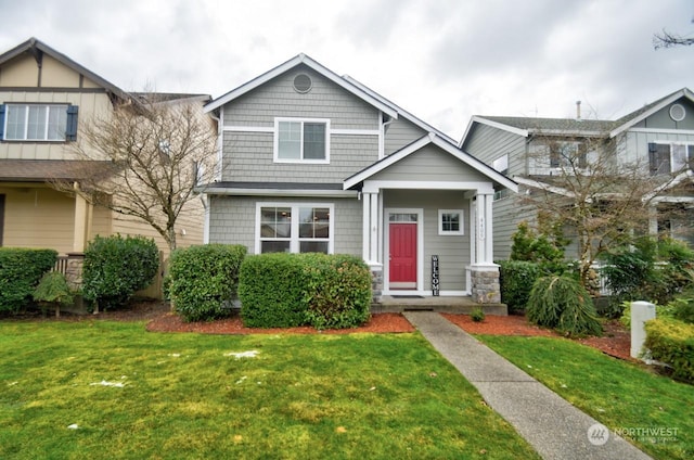 view of front of house with a front yard