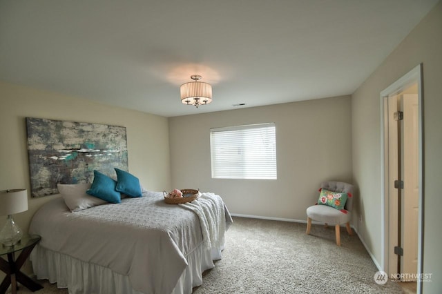 bedroom with carpet floors