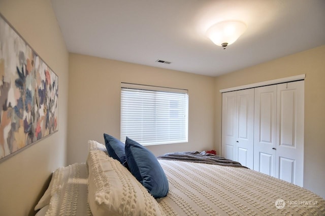 bedroom featuring a closet