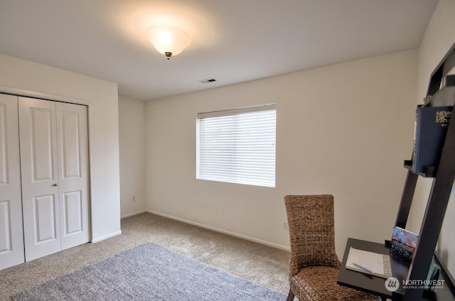 interior space featuring carpet flooring