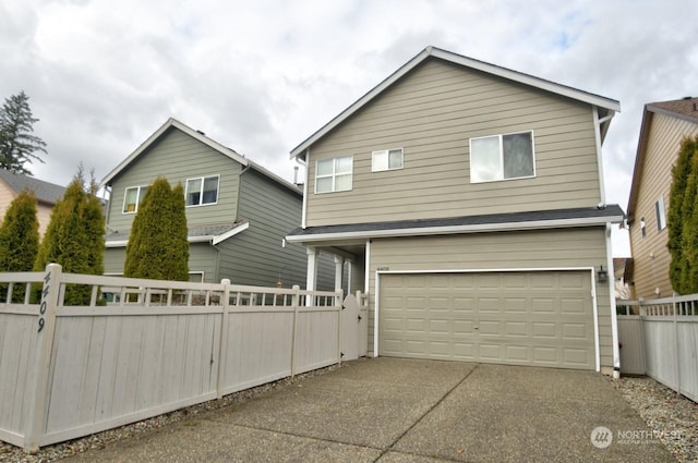 view of property featuring a garage