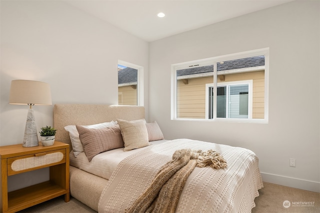 bedroom with carpet