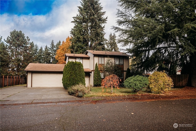 view of front facade with a garage