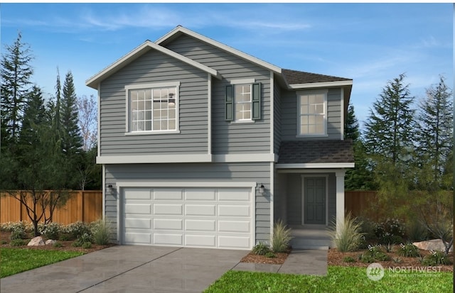 view of front property featuring a garage