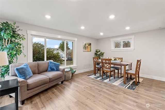 dining area featuring light hardwood / wood-style flooring