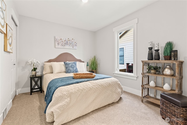 bedroom with carpet