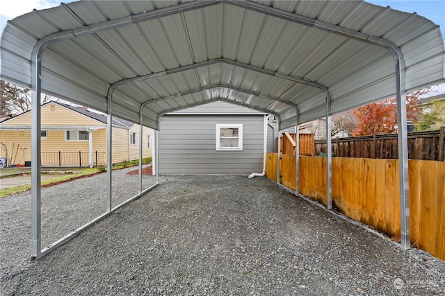 view of car parking with a carport