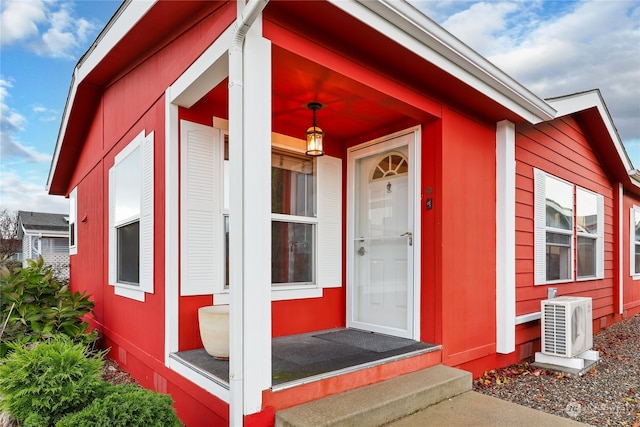 property entrance with ac unit