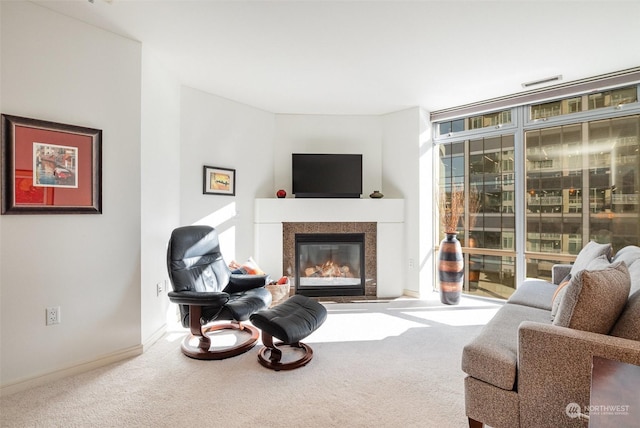 view of carpeted living room