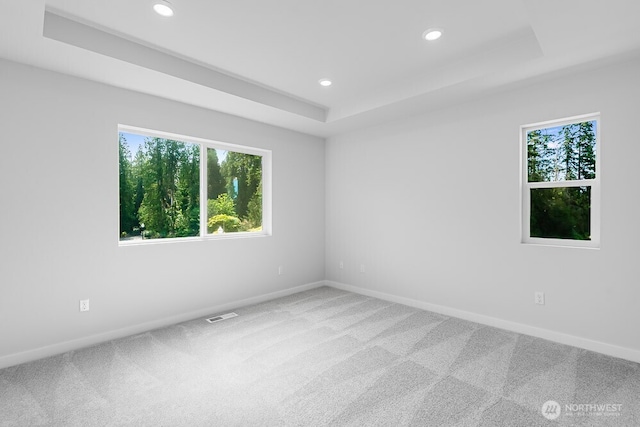 3313 SE 12th Ave, Battle Ground, WA 98604 - carpeted spare room featuring recessed lighting and a tray ceiling