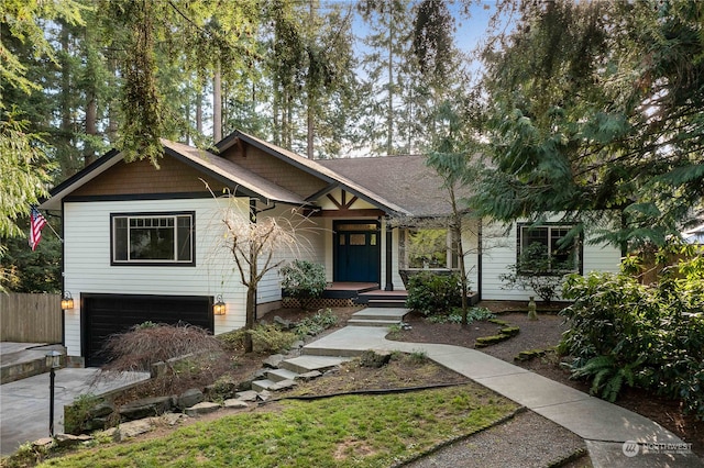 view of front facade featuring a garage