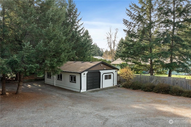 view of garage