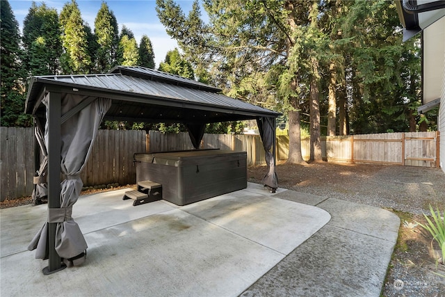 view of patio / terrace with a gazebo