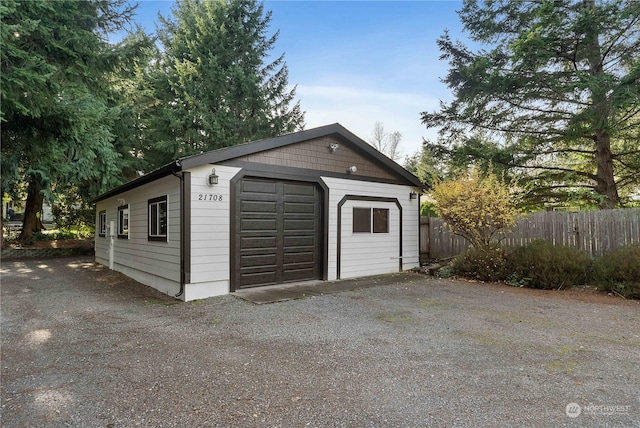 view of garage