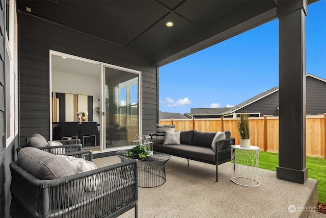 view of patio featuring outdoor lounge area